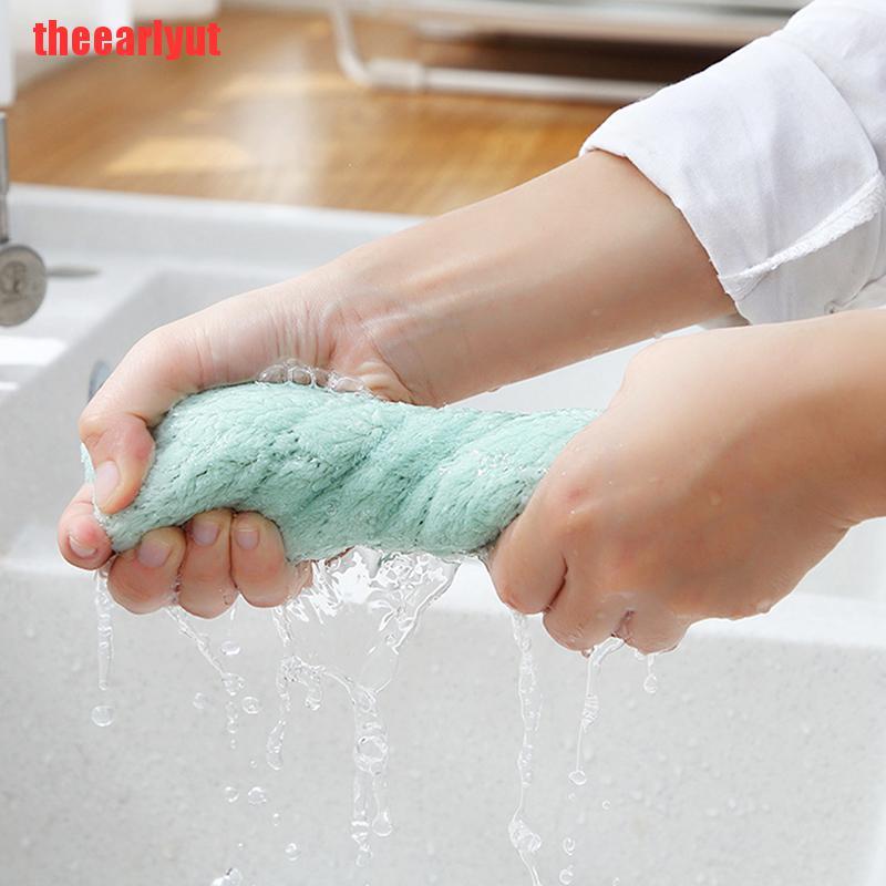 theearlyut 1pc Super Absorbent Microfiber kitchen dish Cloth Household Cleaning Towel