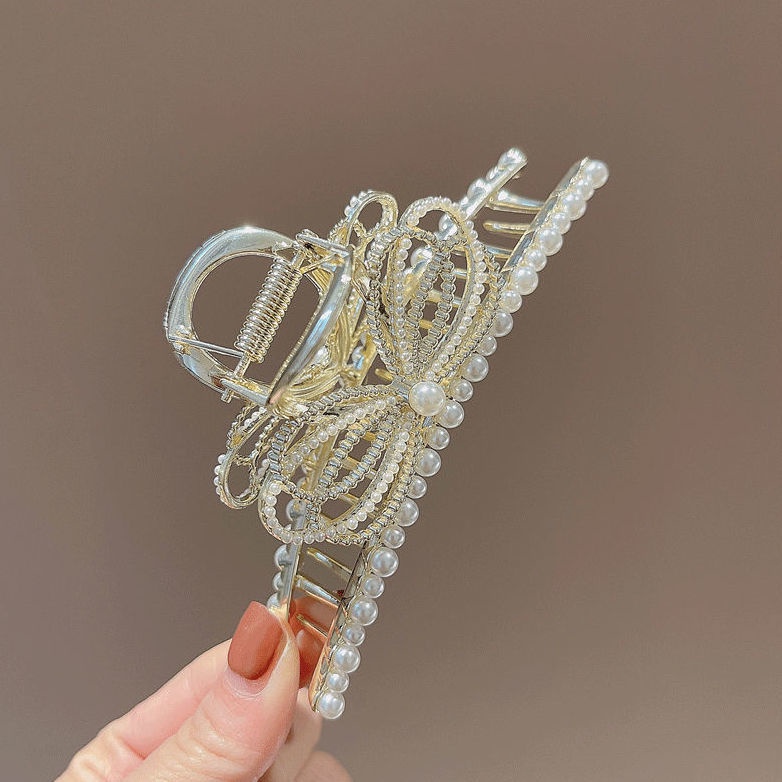 Kẹp Tóc Hình Nơ Bằng Kim Loại Thời Trang Hàn Quốc Cho Nữ