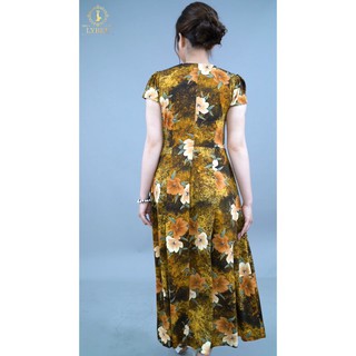 Đầm trung niên LYBEE dáng xòe thun lụa cao cấp 633