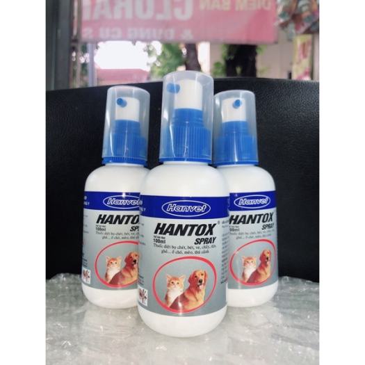Thuốc xịt ngoài da diệt ve rận, bọ chét, ký sinh trùng cho chó mèo Hantox 100ml