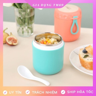 Bình Ủ Cháo Giữ Nhiệt Cho Bé Đựng Thức Ăn Đồ Nóng Đa Năng Ruột Inox Có Quai Dung Tích 430ml