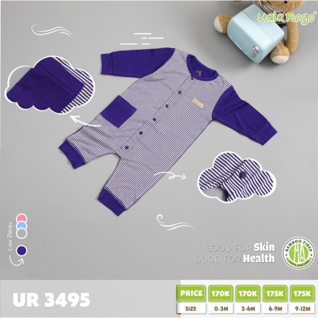 Uala rogo - Body kẻ túi cạnh UR3491