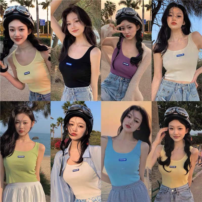 MS225 Áo ba lỗ len tăm croptop mũi tên