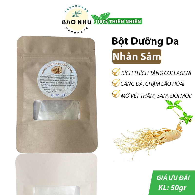 Bột Nhân Sâm - Da Căng Khoẻ, Trắng Hồng_Mp Handmade