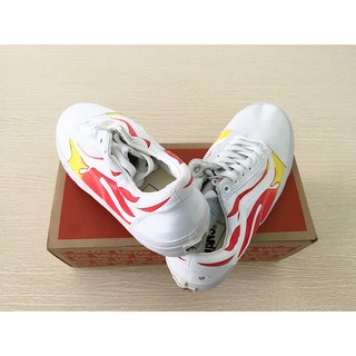 [Free ship + Fullbox, tặng tất] Giày Old Skool lửa trắng giá rẻ