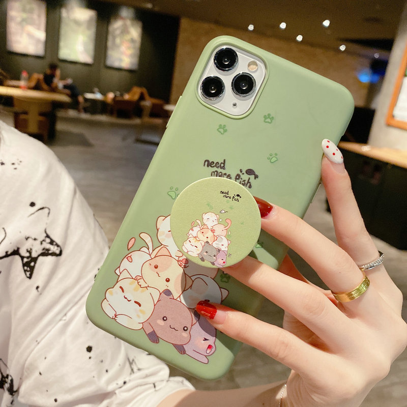 Case OPPO A54 4G A94 4G Reno 5F A15 A15S A93 A53 A33 A52 A92 A31 A91 A5 A9 2020 F11 F9 A7 A5S A12 A11K AX7 A3S A12e F1S F5 Youth A83 A39 A57 Reno 4F 3 4Z 5G K3 Realme XT X C1 2 Pro Soft TPU Phone Case Bracket Motif Cute Cats