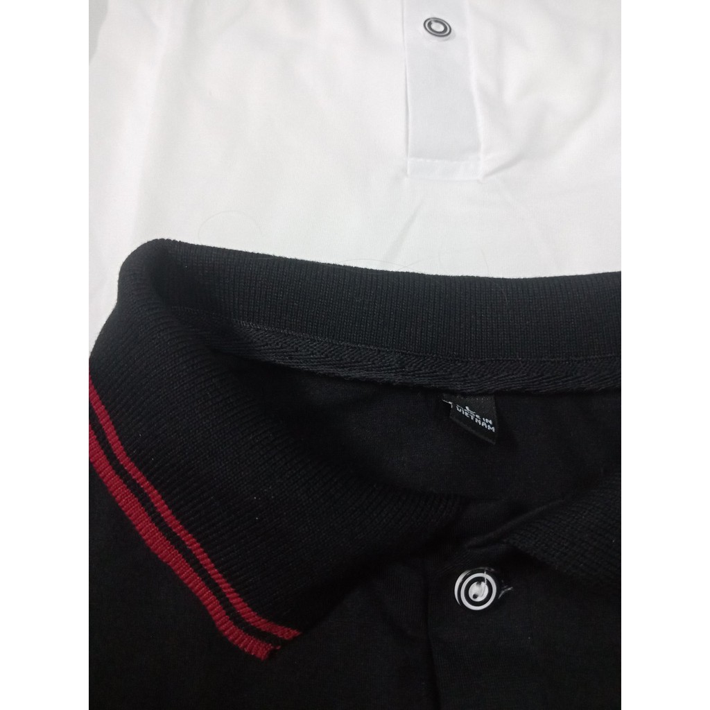 Áo Thun Nam, nữ unisex  Polo Cổ Bẻ Phối Bo Sọc Đẹp Sang Trọng Đẳng Cấp  (Trắng + đen)