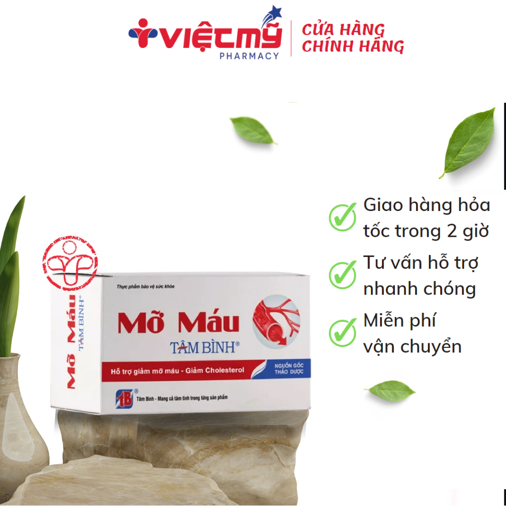Viên uống Mỡ Máu Tâm Bình hỗ trợ giảm mỡ máu, giảm mỡ gan 60 viên SP000084