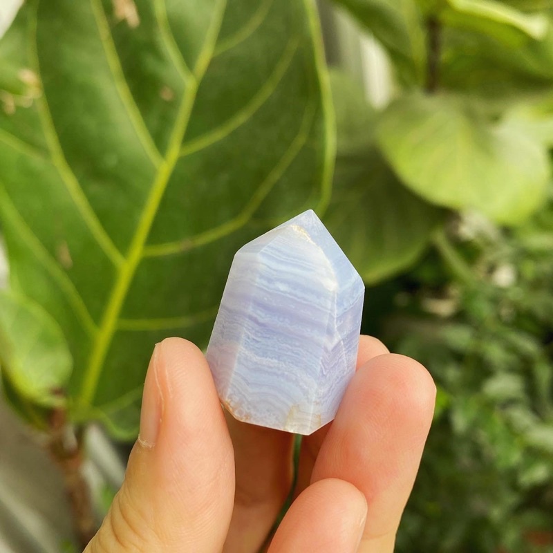ĐÁ MÃ NÃO VÂN XANH LAM - Trụ, tumbled, cabochon tự nhiên - BLUE LACE AGATE NATURAL HEALING POINT/ TUMBLED/ CABOCHON