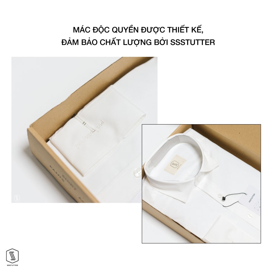Áo Sơ mi nam trắng đen SSSTUTTER sơ mi cổ đức dài tay 2 màu linh hoạt chống nhăn xù bai màu thoáng mát Collar shirt | BigBuy360 - bigbuy360.vn