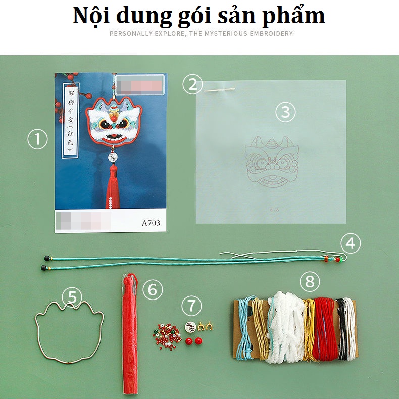 Bộ phụ kiện tự thêu làm móc gắn dây cổ điển hình cỏ/ lá dành cho nữ/quà tặng/trang trí ô tô/bùa may mắn