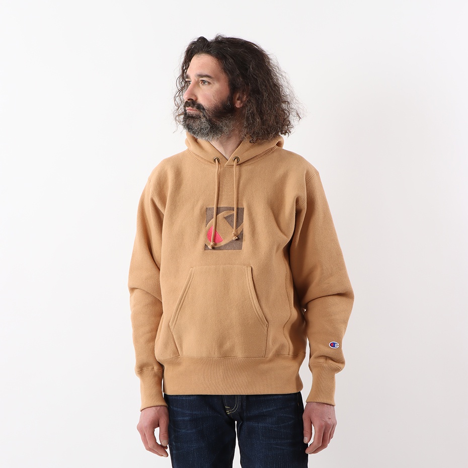 Áo Hoodies Champion JP Reverse Weave Hooded Màu Vàng Camel CMPC3U120CAM