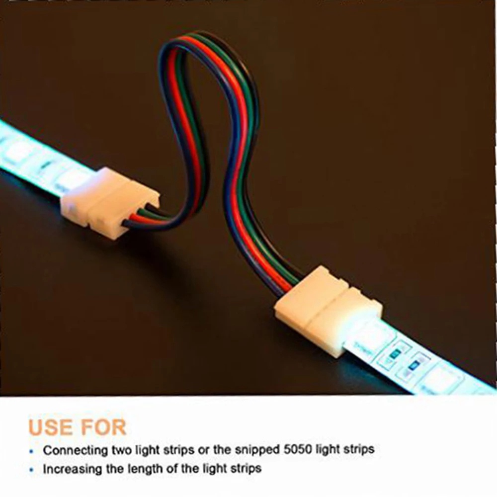 Set 5 bộ chuyển đổi đầu nối dây đèn LED 2/3/4/5 Pin cho 8/10/12mm 3528 5050 5630 RGBW IP20