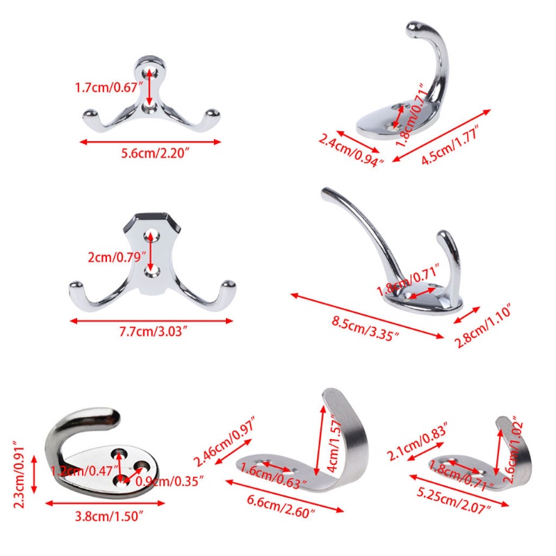 Móc Treo Đồ Bằng Hợp Kim Kẽm Gắn Tường / Cửa Ra Vào / Mũ / Khăn Tắm