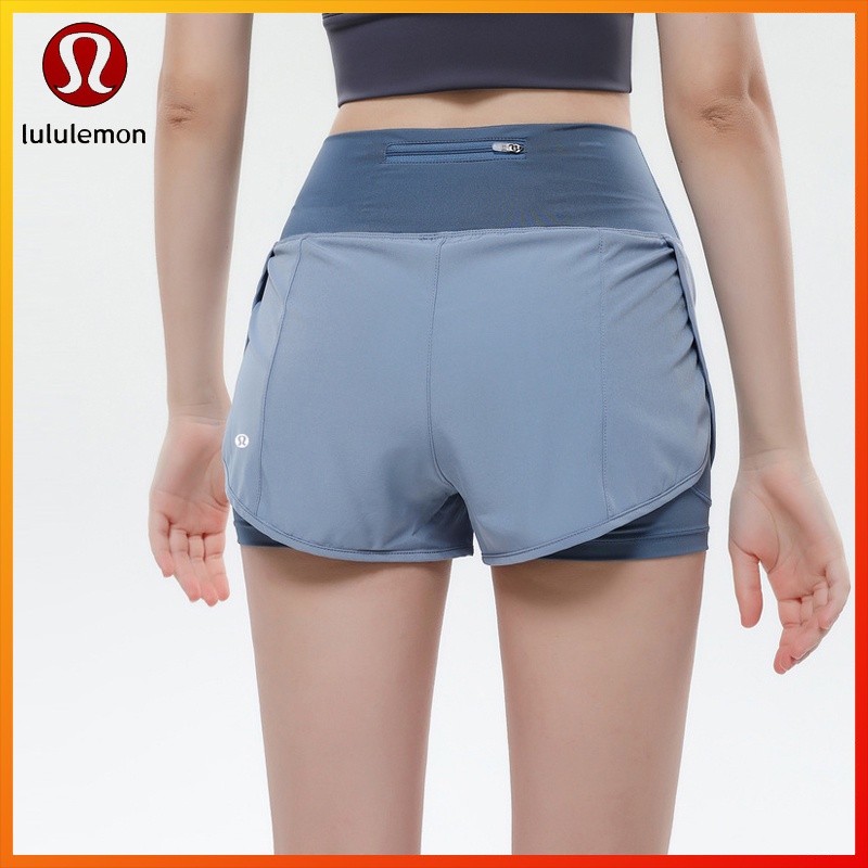 Lululemon Quần Short yoga Có Túi Lưng Cao Thoải Mái Hàng Mới 1851