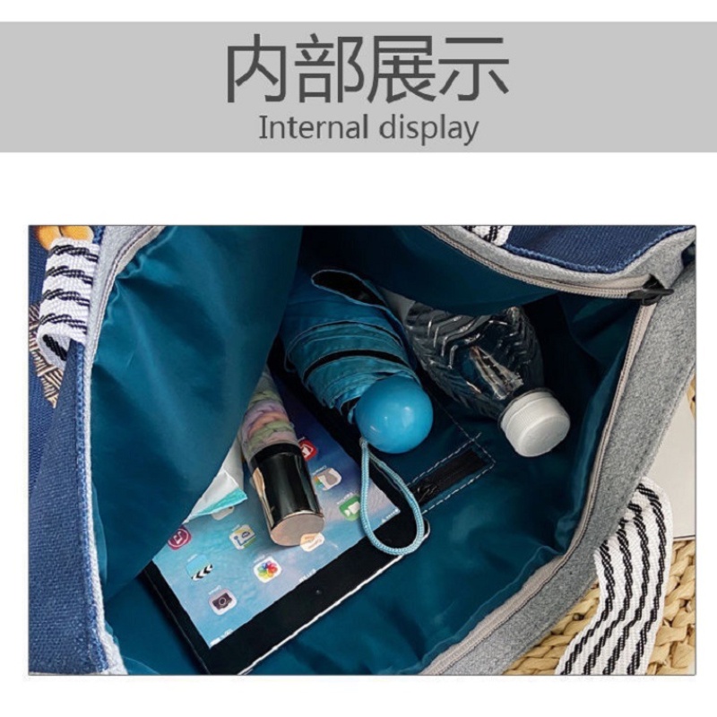 IELGY Túi Mua Sắm Đeo Vai Vải Lanh Cỡ Lớn In Họa Tiết Dân Tộc Độc Đáo Thời Trang