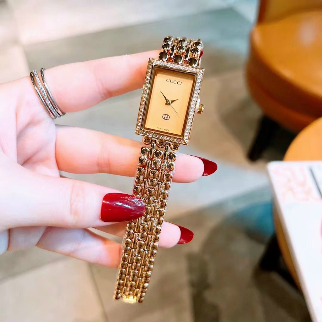 Đồng hồ nữ Gucci mặt chữ nhật dây thép không gỉ sang trọng tinh tế - bảo hành 12 tháng