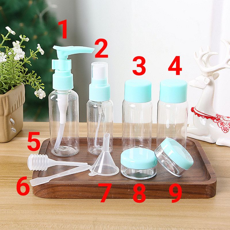 Bộ Chiết Mỹ Phẩm Du Lịch 9 Món Có Túi Đựng