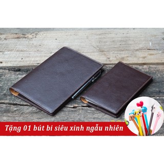 [Da Thật Xịn] Sổ gáy còng A5 MÀU NÂU ĐẬM Fullbox