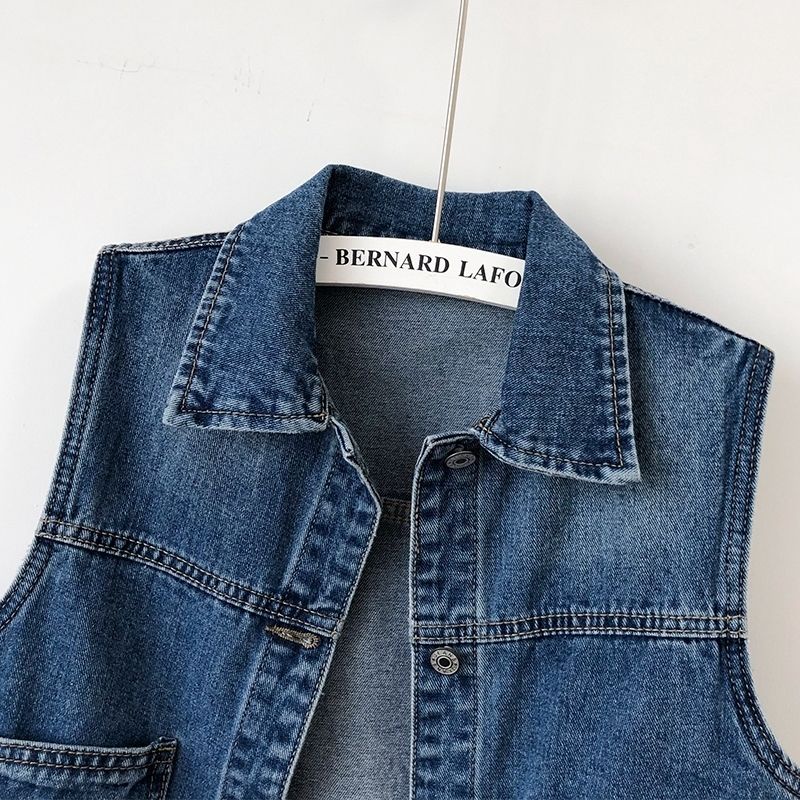 Áo Khoác Denim Không Tay Phong Cách Hàn Quốc Dành Cho Nữ