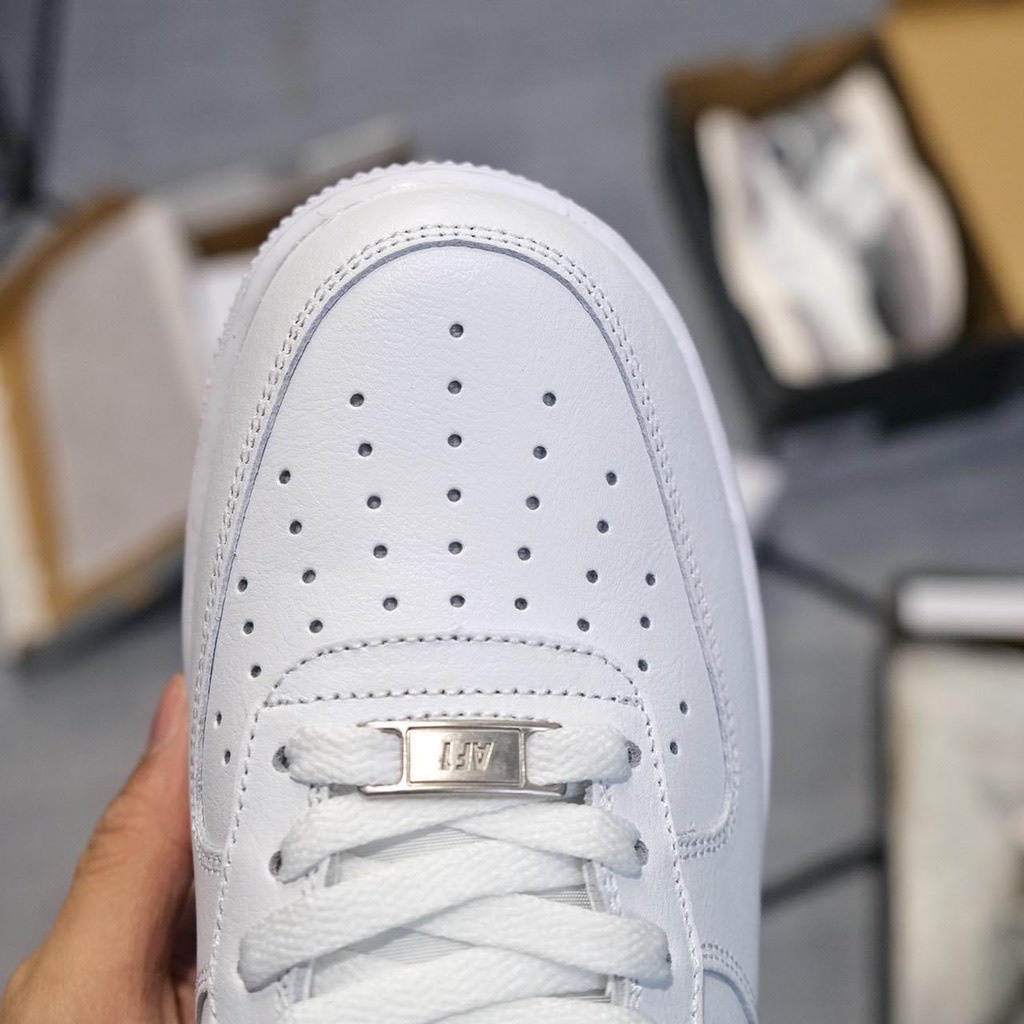 Giày _Nike Air Force 1 Trắng Vệt Đen, Giày Af1 White Black S.Cấp Trung Bản Best Da Sịn
