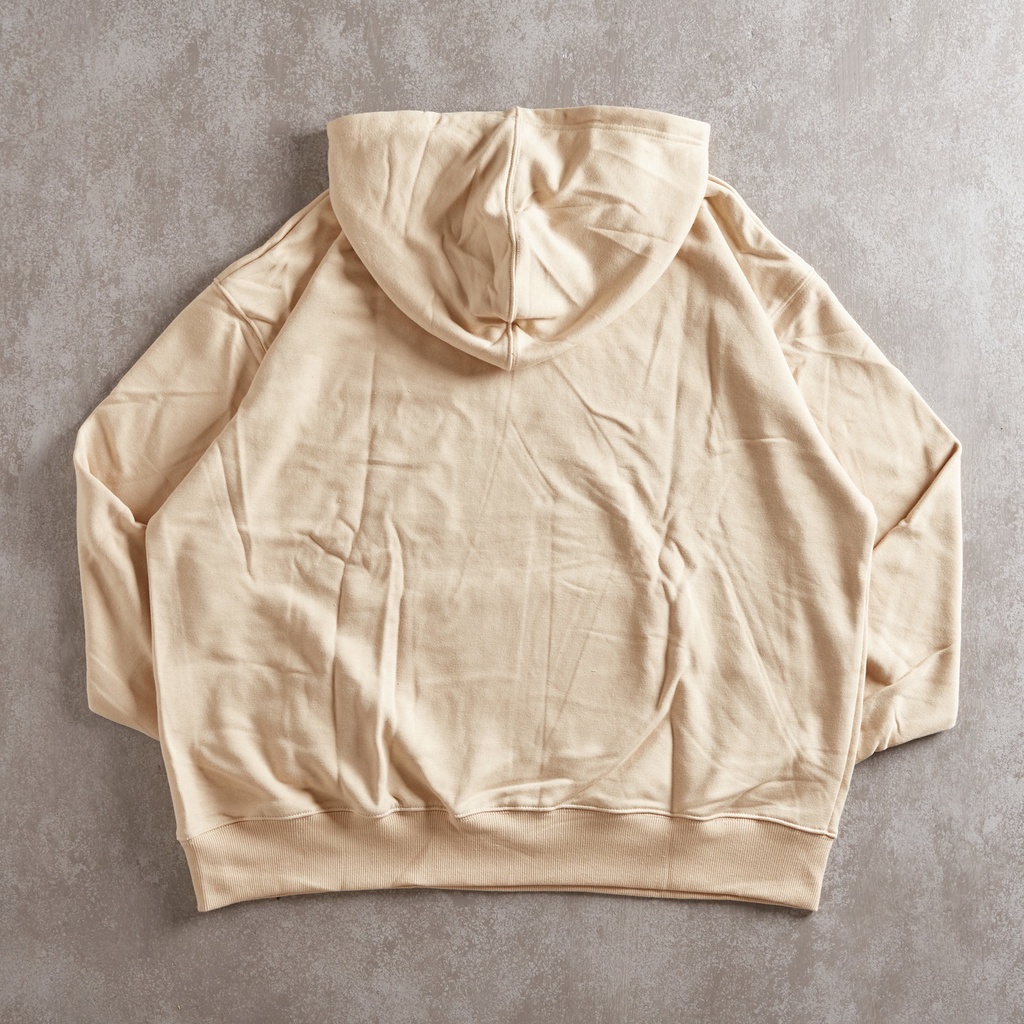 Áo Hoodie Tay Dài Gori | New Màu Beige Form Rộng Họa Tiết May Nổi