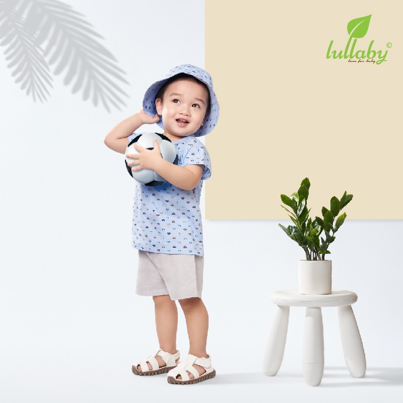 Bộ quần áo trẻ em cộc tay cài giữa cho bé trai mới nhất của lullaby nhật hoa sale giảm giá 30% [ NHT05B ]