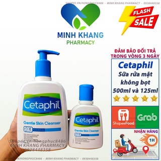 Sữa rửa mặt Cetaphil không xà phòng nhạy cảm làm sạch dịu nhẹ dưỡng da mặt hỗ trợ cho da dầu 125ml và 500ml