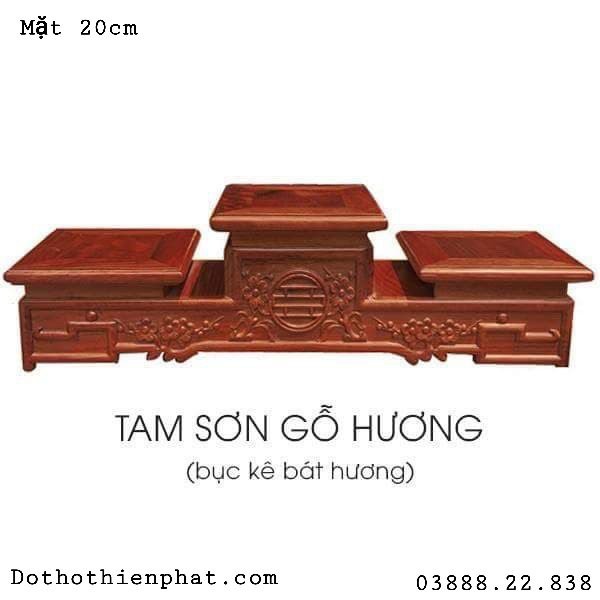 Đế tam cấp gỗ hương đỏ  rẻ đẹp