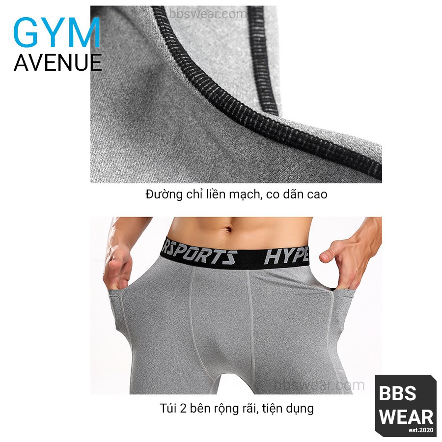 Quần Legging Ngắn COMBAT - Quần thể thao nam dáng ngắn có túi chuyên GYM BBS WEAR Xuất Nhật (Trắng - MA70A)  ྇