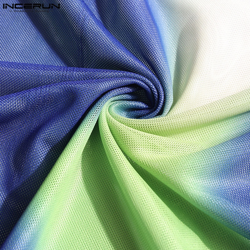 Áo thun INCERUN tay dài cổ tròn in hình hoa cho nam