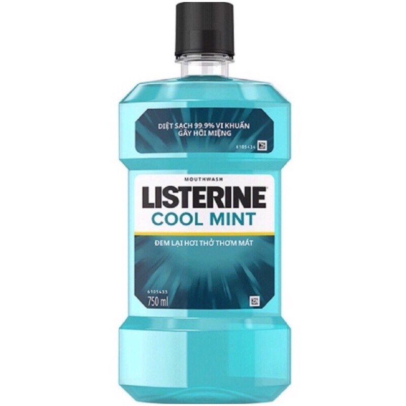 Nước Súc Miệng giữ hơi thở thơm mát Listerine Cool Mint Zero 750ml