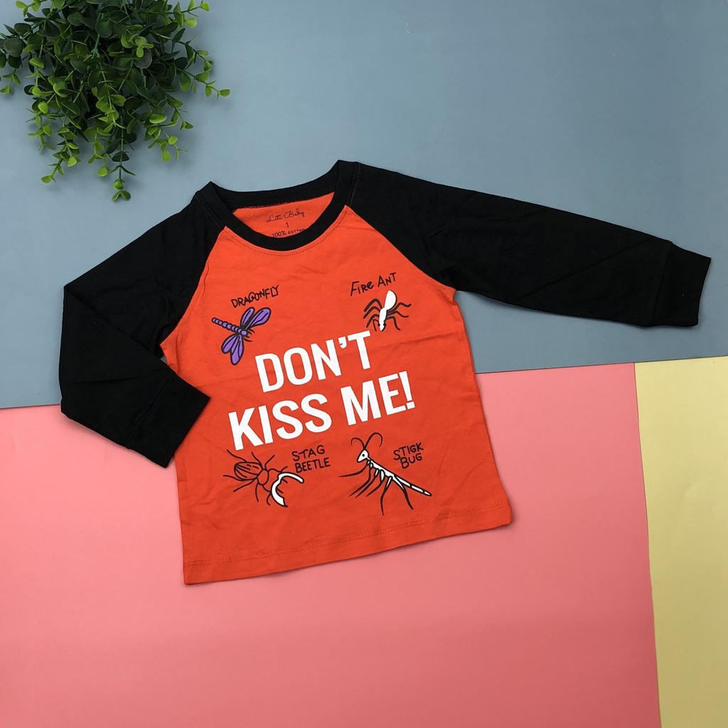 Áo cotton thu đông bé trai dài, phối tay in hình size 1-5T, cho bạn từ 10-18kg, chất cotton dày dặn, đanh tay