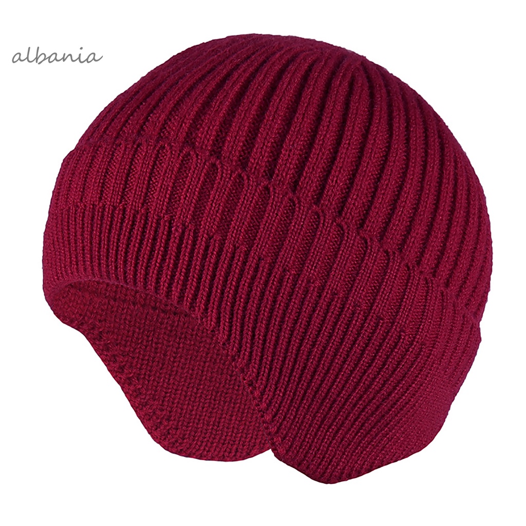 Mũ len trùm tai màu trơn thời trang mùa đông cho nam và nữ