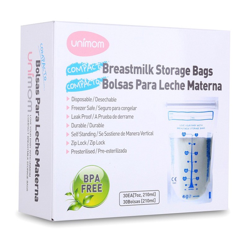 Túi trữ sữa mẹ UNIMOM Hàn Quốc 210ml (10 túi / hộp) không chứa BPA