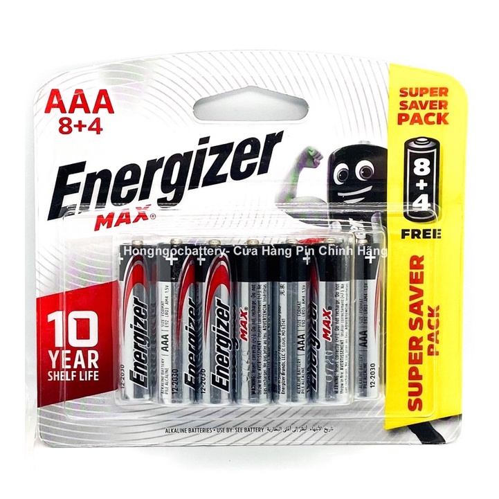 Vỉ 12 Pin AAA ENERGIZER 1,5V  - HÀNG CHÍNH HÃNG