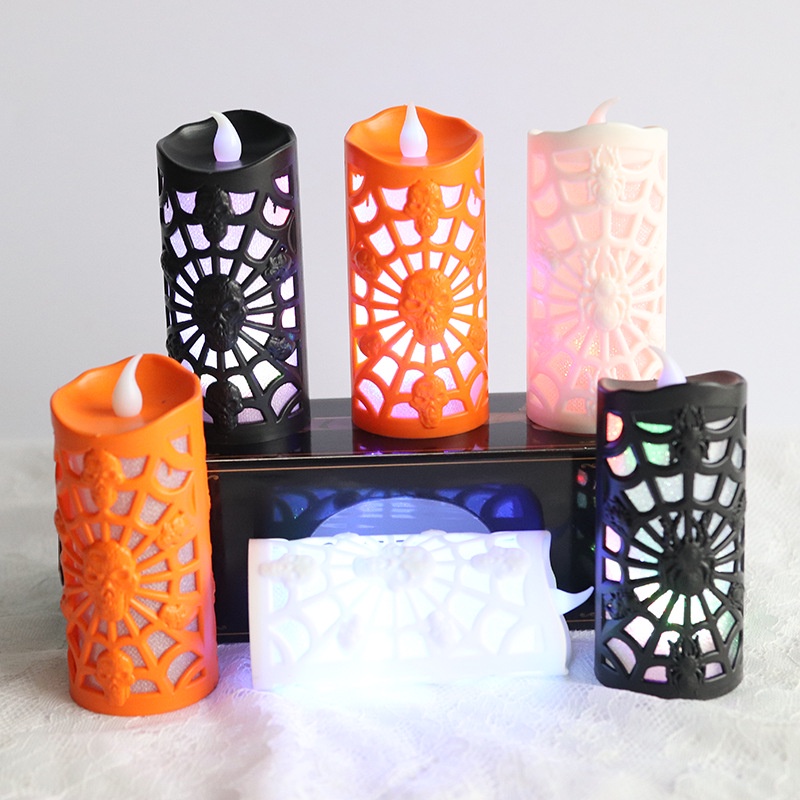 Đèn LED Nến Điện Tử Hình Đầu Lâu / Quả Bí Ngô Kinh Dị Trang Trí Nhà Cửa Dịp Halloween