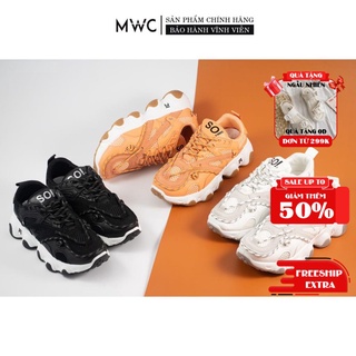 Giày Thể Thao Nữ Thời Trang MWC Đế Cao 5cm Chất Liệu Da Phối Lưới Cao Cấp Năng Động Cá Tính NUTT- 0447