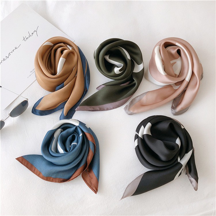 [HOT FREESHIP TỪ 50K] Khăn lụa quàng cổ vuông in chữ 70x70cm