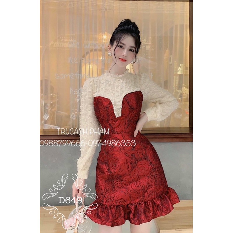 BIGSIZE Đầm tafta phối D649