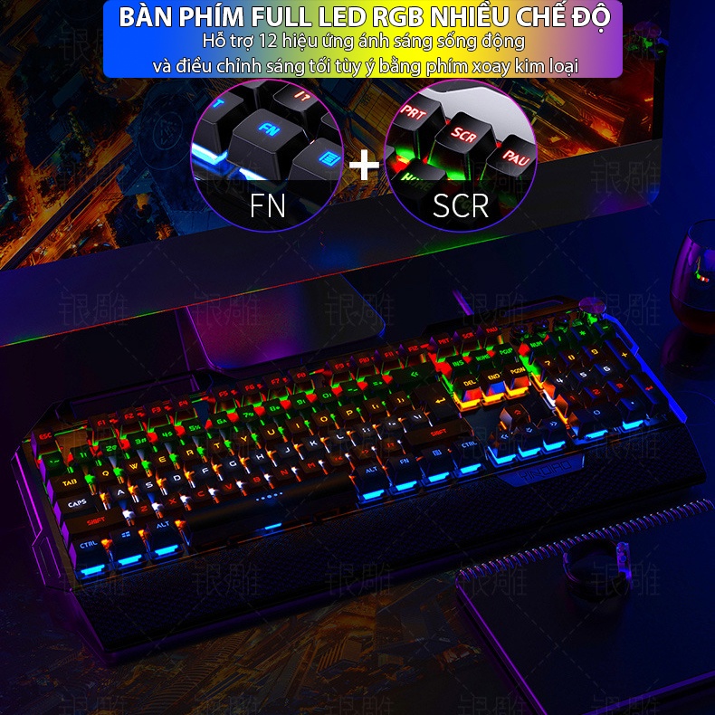 Bàn phím cơ Coputa Bàn phím máy tính Gaming có dây full LED RGB K100