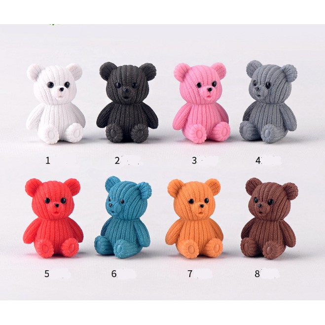 Mô hình gấu Teddy các màu cho các bạn trang trí tiểu cảnh, bàn làm việc, làm móc chìa khóa, DIY