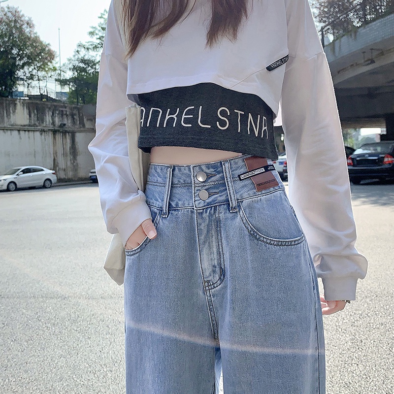 NZN Quần Jeans Dài Ống Rộng Thời Trang Dành Cho Nữ