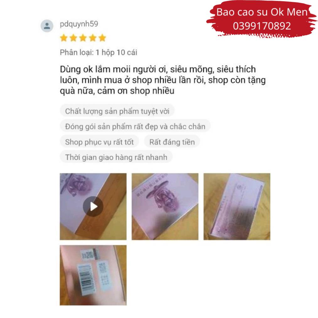 Bao Cao Su OLO 001 Hồng, bcs Gân Gai, Siêu Mỏng, Nhiều Gel Bôi Trơn Hộp 10 BCS