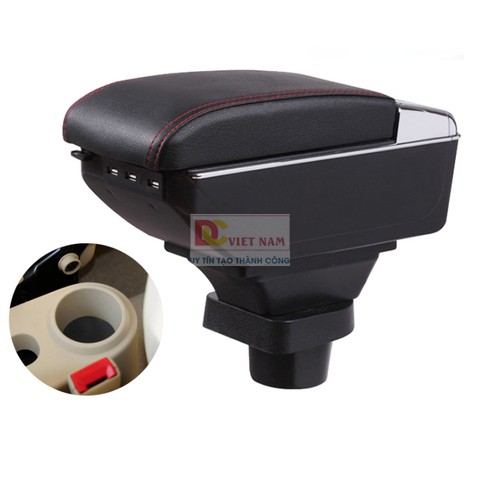 Hộp tỳ tay ô tô cao cấp DUSBF tích hợp 7 cổng USB dùng cho xe: Chevrolet Spark, Toyota Vios 2003-2007