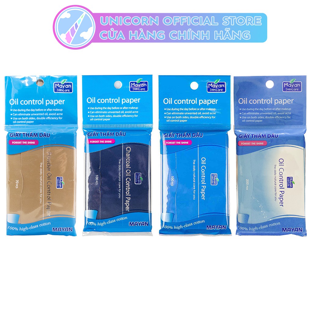 Giấy Thấm Dầu Cotton Cao Cấp Mayan Gói 70 Tờ, 100 Tờ, 200 Tờ