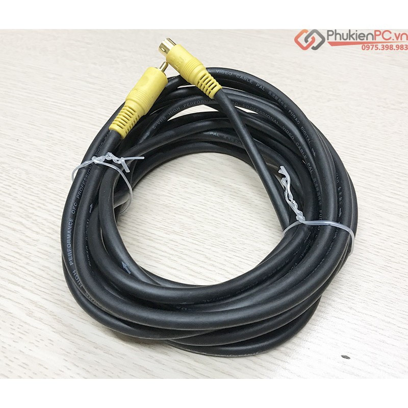 Cáp 4Pin S-Video sang AV RCA dài 5 mét, cho máy siêu âm, nội soi. Cáp chuyển đổi 2 chiều AV RCA to SVideo Cable 5M