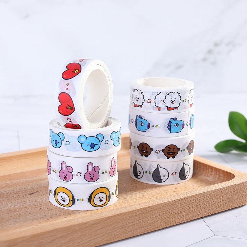 Băng Dính Washi Tape In Họa Tiết Hoạt Hình Bt21 Xinh Xắn