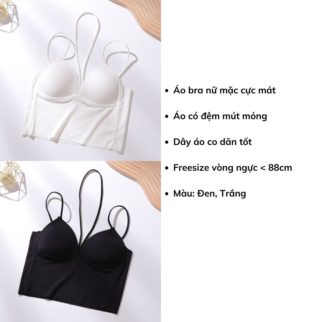 Áo bra nữ 2 dây đệm mút mỏng, áo lót chất su mặc cực mát phong cách đẹp và gợi cảm DOPICO B2146