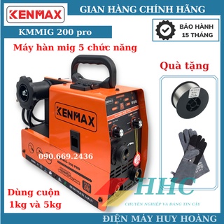 Máy hàn mig mini không dùng khí KENMAX 200 Pro dây mig rời dài 3m, sử dụng cuộn dây 1kg và 5kg